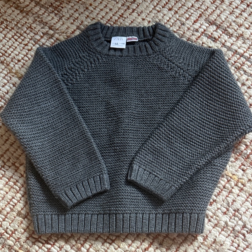 Zara Charcoal Kids Knit Sweater Size 4-5